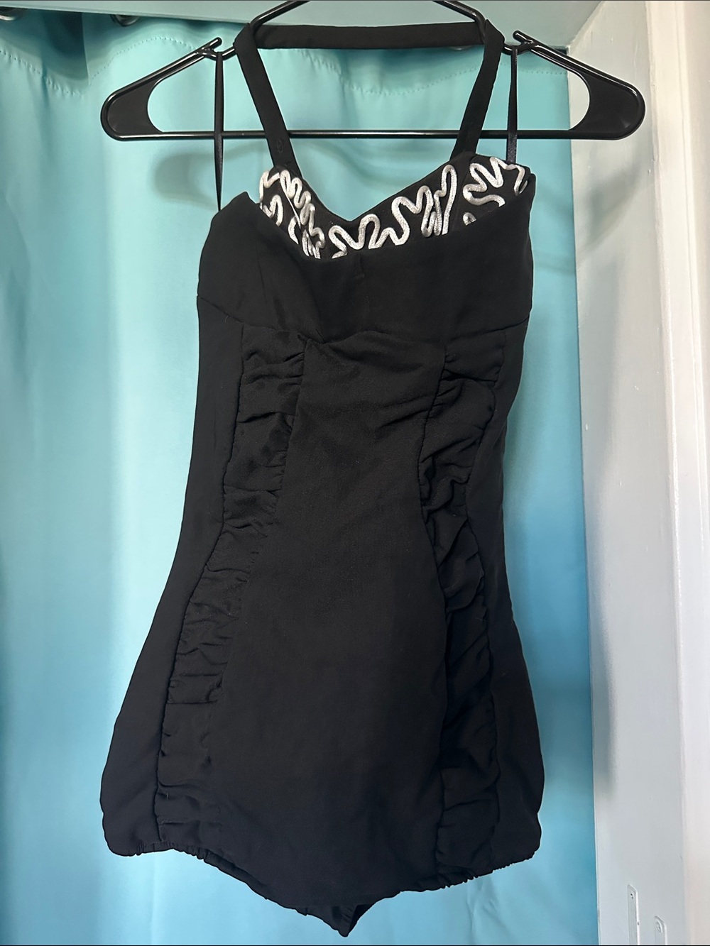 Black One-Piece Swimsuit with Contrast Trim